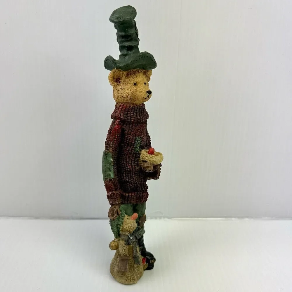 Boyds Bears Tall Bear Statue In Sweater With Snowman Vintage Collection